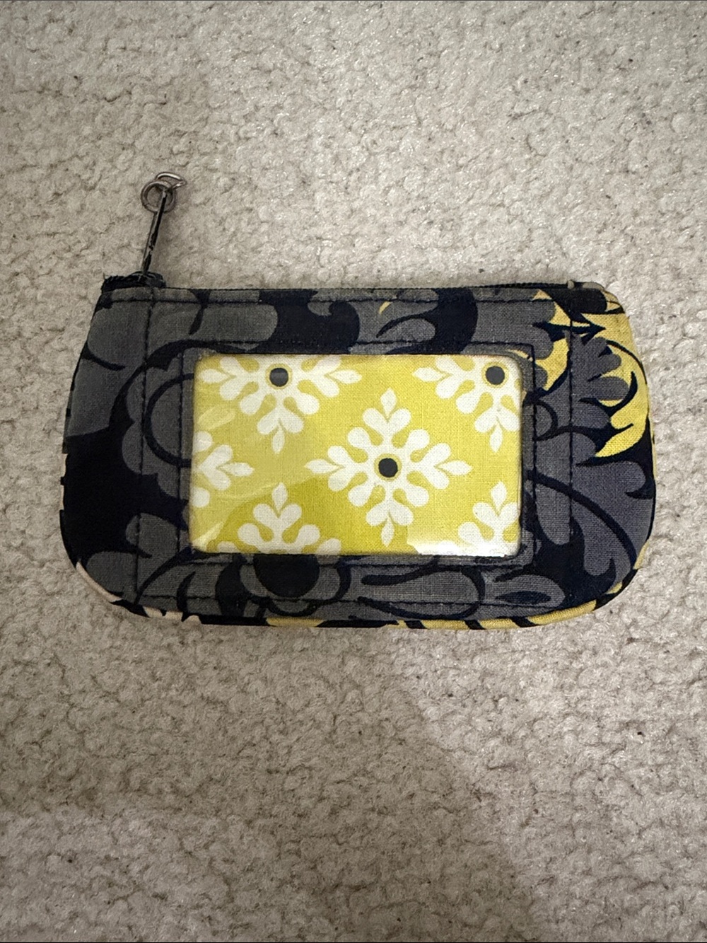 Vera Bradley Floral Print Wristlet Card Case in Green and Black